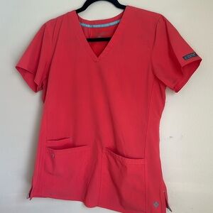 Coral medcouture scrub top
